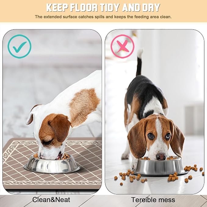 Dog Food Mat for Floors Waterproof Quick Dry Pet Placemat Cat Feeding Bowls Mats for Food and Water, Eco-Friendly Dog Accessories Diatomite Pets Supplies 12" X 20"