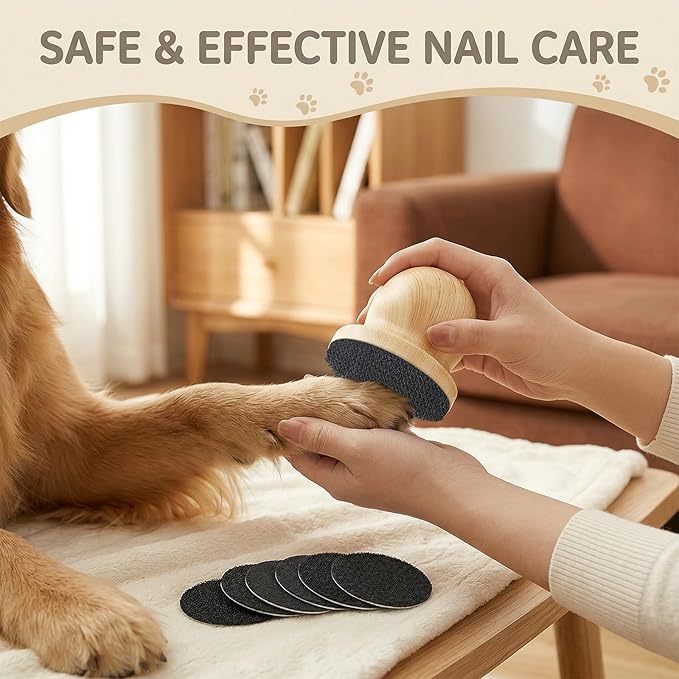 Dog Nail File with 6 Replaceable Sandpaper Sheets – Pet Nail File Board for Dogs & Cats, Safe Scratch Nail Grinder for Smooth, Healthy Nails at Home