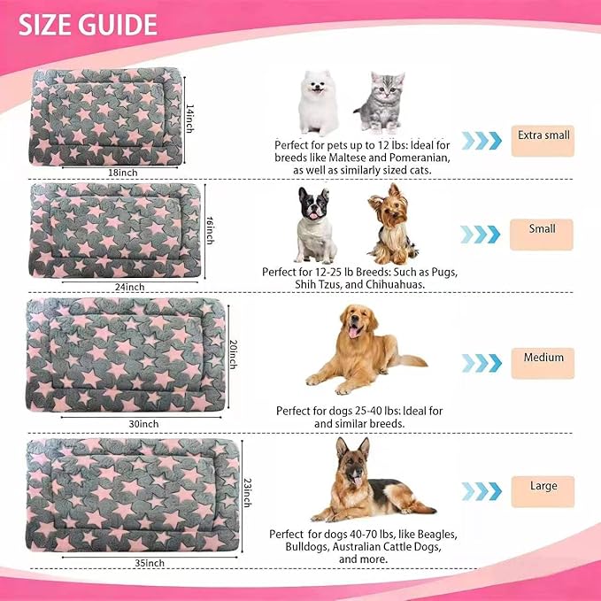 Dog Bed Mat - Soft Crate Pad for Kennel, Durable Pet Bed for Small Dogs & Cats - Comfort Support for Pet Crate, Cage, House