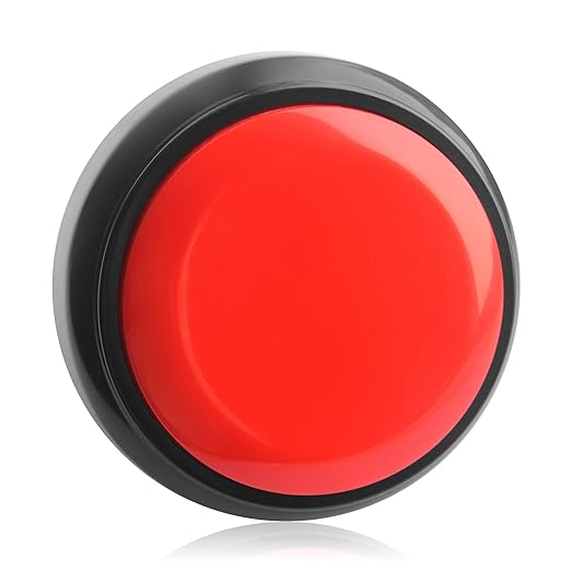 Recordable Sound Button - Pet Training Voice Recorder Buttons | 30-Second Custom Prank Sound Button for Gifts, Parties & Dog Commands Talking Answer Buzzers Funny Buttons (Battery Included)