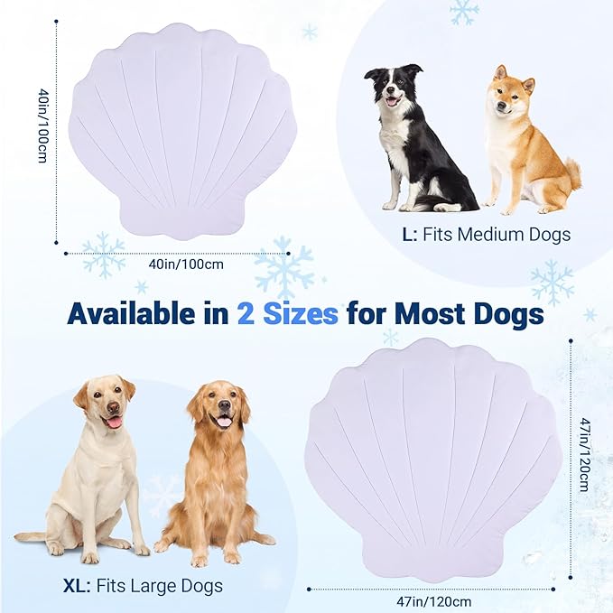 Dog Cooling Mat, 40'' × 40'' Large, Q-Max>0.4 Self-Cooling Mat for Dog, (Cool & Warm) Double-Sided Pet Cool Pads for Summer, Crate, Kennel, Machine Washable,Cat Cool Bed,Non-Gel, Macaron Purple