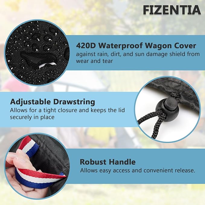 Wagon Stroller Dust Cover for Wonderfold W2 2-Seater Wagon Stroller,Folded Storage and Travel Protection,Waterproof Outdoor Cover for Rain,Dust,and Sun (25" L x 20" W x 31" H)