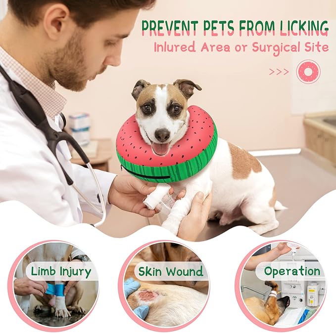 Supet Inflatable Dog Cone Collar Alternative After Surgery, Dog Neck Donut Collar Recovery E Collar for Neuter, Soft Dog Cone for Small Medium Large Dogs