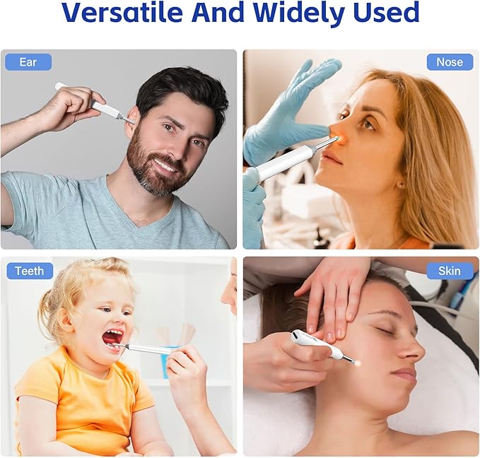 Ear Wax Removal - Earwax Remover Tool with 8 Pcs Ear Set - Ear Canal Cleaner with 1080P Camera - Ear Cleaning Kit with 6 Ear Scoops - Ear Wax Cleaner with Camera-Otoscope Ear Pick for iOS & Android