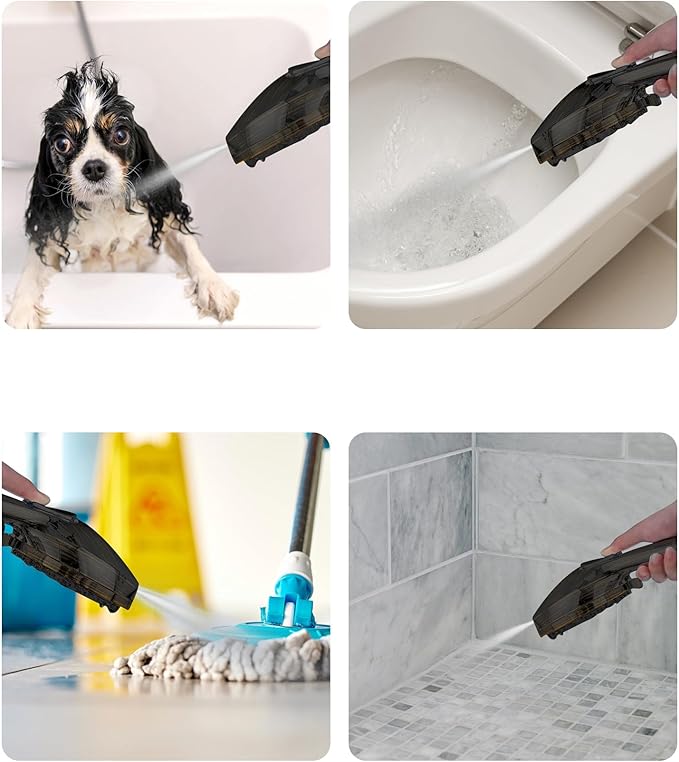 High Pressure Shower head with Handheld 7 Modes, Built-in Power Wash to Clear Tub. Tile &Pets, 5” High Flow Hand Held Rain Showerhead with Stainless Steel Hose and Adjustable Bracket-Oil Rubbed Bronze