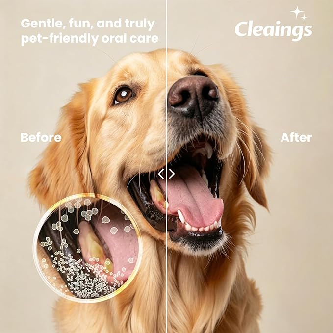 Pet Finger Toothbrush with Flavor Burst Beads, 360° Silicone Toothbrush Kit for Dogs & Cats, Deep Teeth Cleaning - 6 Pcs Lamb Flavor