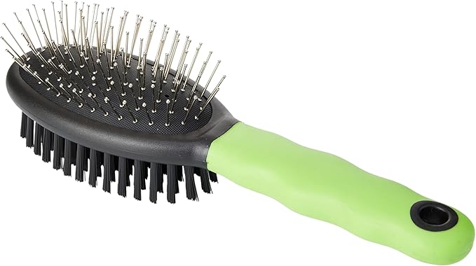 Ferplast Combination brush for cats GRO 5798, Delicate rounded tips, Soft bristles, Ideal for short, medium and long-haired animals, 19,5 x 5,5 x h 5,5 cm
