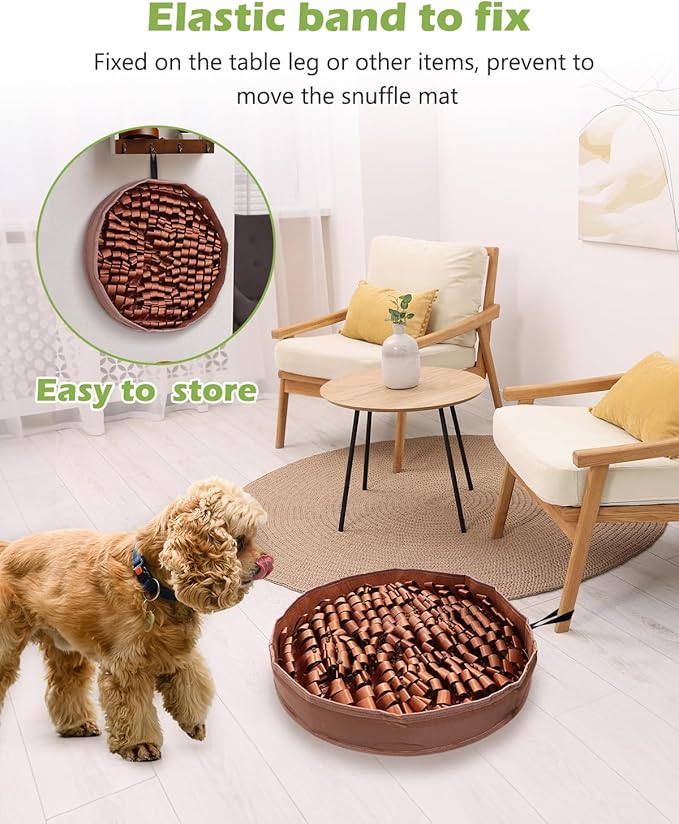 KeeKit Snuffle Mat for Dogs, 20x20 Inch Slow Feeder Mat, Interactive Feeding Game for Small & Medium Dogs - Encourages Natural Foraging, Mental Stimulation - Non-Slip Durable Design for Kibble/Treats