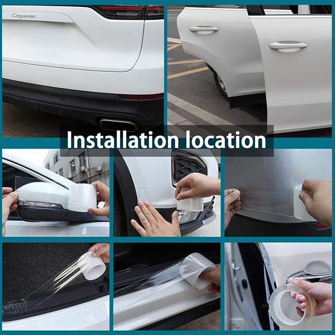 Storystore Universal Car Door Edge Guard, 2.7In x 33Ft Door Sill Protector, Automotive Anti-Collision Strip for Car Door Edge/Front and Rear Bumper/Door Sill Protector, Transparent