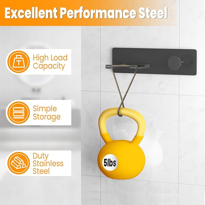 XIGOO Hair Dryer Holder Wall Mounted with 4-Adsorption, Self Adhesive Blow Dryer Holder for Power Plug, Diffuser and Nozzles Accessories Organizer, Matte Black
