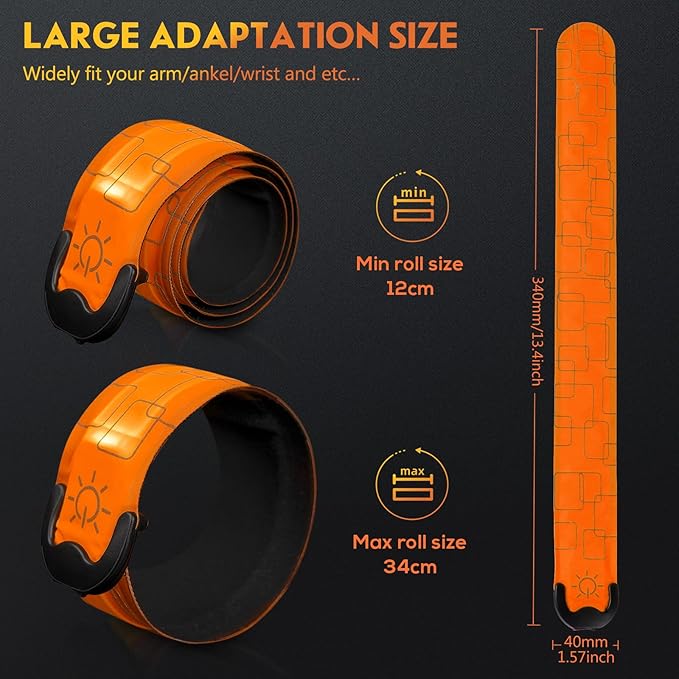 Simket LED Armband Rechargeable for Running(2 Pack), Running Lights for Runners, Running Lights, High Visibility Reflective Running Gear Adjustable Light Up Arm Bands for Men Women Kids