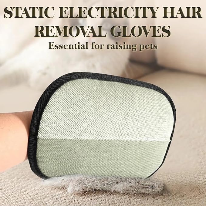 Pet Hair Removal Gloves 2 Pack 2-in-1 Pet Hair Grooming Gloves for Dogs & Cats - Dual Surface Reusable Fur Remover Tool with Hard & Soft Side for Couch, Carpet, Car Seat & Clothing