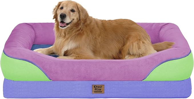 Chez Paw Extra Large Dog Bed Orthopedic - XL Orthopedic Dog Beds Waterproof Pet Couch Memory Foam Sofa Bolster with Removable Cover - 42 x 30