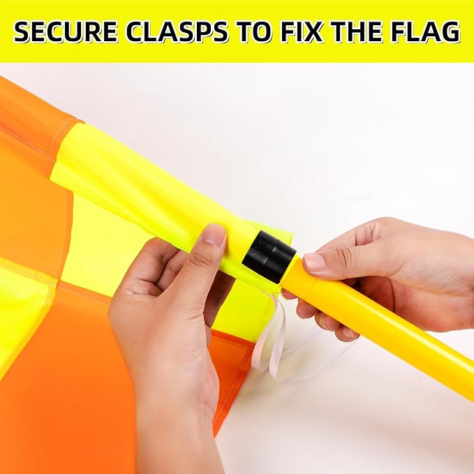 Soccer Corner Flags Set of 4 for Soccer Field, 5FT Agility Training Poles with Corner Flags,Speed and Agility Training Equipment for Sports Practice with Ground Spring Nails and Storage Bags(Yellow)