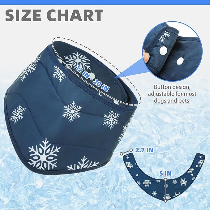KOOLTAIL Dog Cooling Bandana, 2 Pack Instant Cooling Vest Pet Ice Scarf Adjustable, Summer Outdoor Ice Neck Cooler Towel Neck Wraps, Pet Chill Out Scarf Cooler Prevent Sunstroke in Hot Summer, Blue