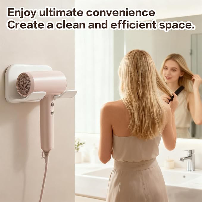 hair dry holder (White, 2PCS)