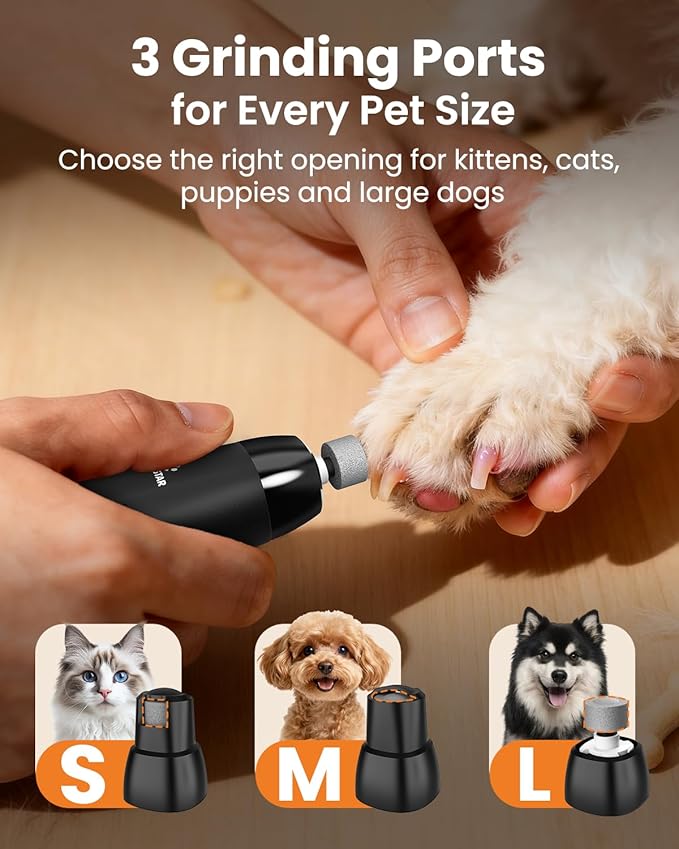 M&M STAR Dog Grooming Kit, 4-in-1 Dog Clippers for Grooming, Cordless Dog Hair Trimmer with Dog Paw Trimmer & Dog Nail Grinder, Low Noise Pet Clippers for Dogs Cats Face Ears Paws