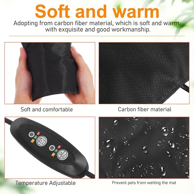 USB Heating Pad for Small Pets Reptile Heat Mat with Temp 5.5 Inch Thermal Insulation Mat for Hamsters Squirrels Rabbits Birds, Adjustable Terrarium Warm Cushion