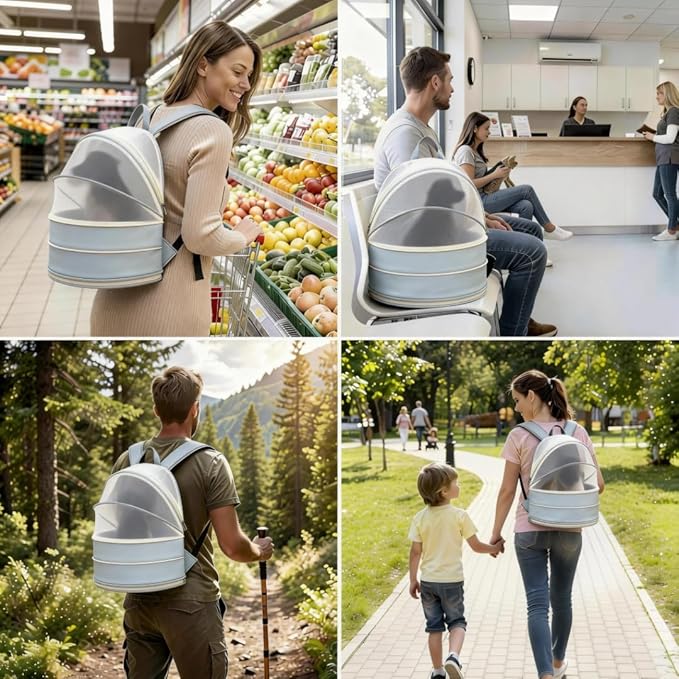 Pet Carrier Backpack for Cats and Small Dogs-Expandable Pet Tent Breathable Visible Pet Bag for Kitty and Puppy Foldable Pet Nest Bed Perfect for Travel Walks Shopping Vet Visits Home Use-Blue