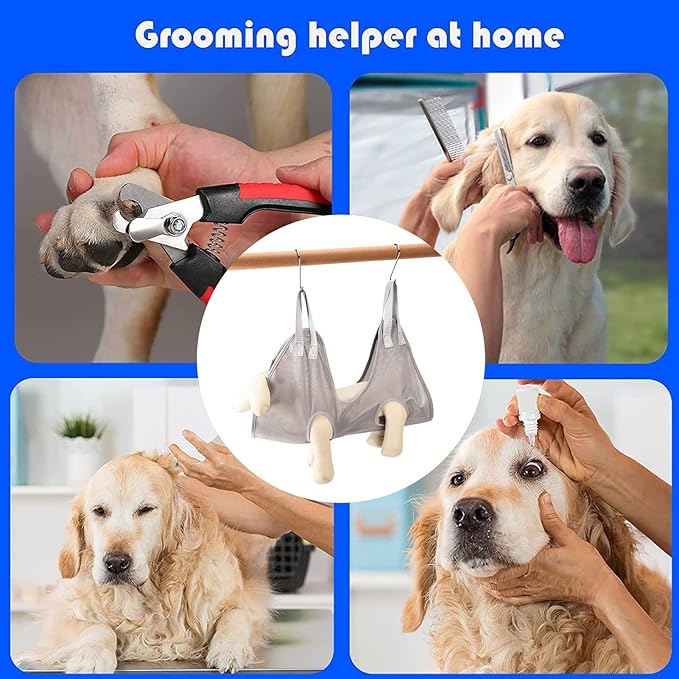 Dog Grooming Sling Hammock, Multifunctional Pet Grooming Hammock Helper Pet Hammock for Bathing Washing Grooming Trimming Nail (S 80 X 80 X 38cm (31.5in L X 31.5in W X 14.96in H))
