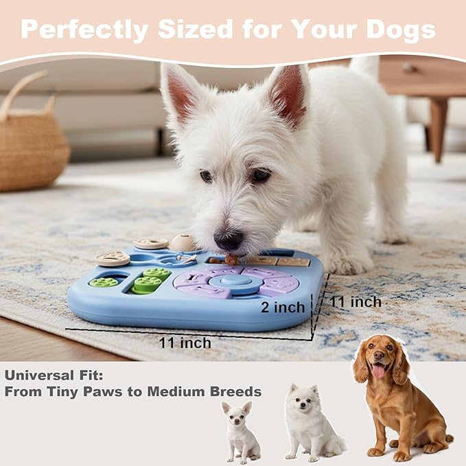 Dog Puzzle Toys for Small & Medium Dogs, Treat Puzzle Feeder Toys for Dog Mental Stimulation, Interactive Cognitive Dog Toys，Advanced Levels Treat Feeder Dispensers for IQ Training to Keep Them Busy