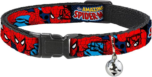 Cat Collar Breakaway Amazing Spider Man 8 to 12 Inches 0.5 Inch Wide