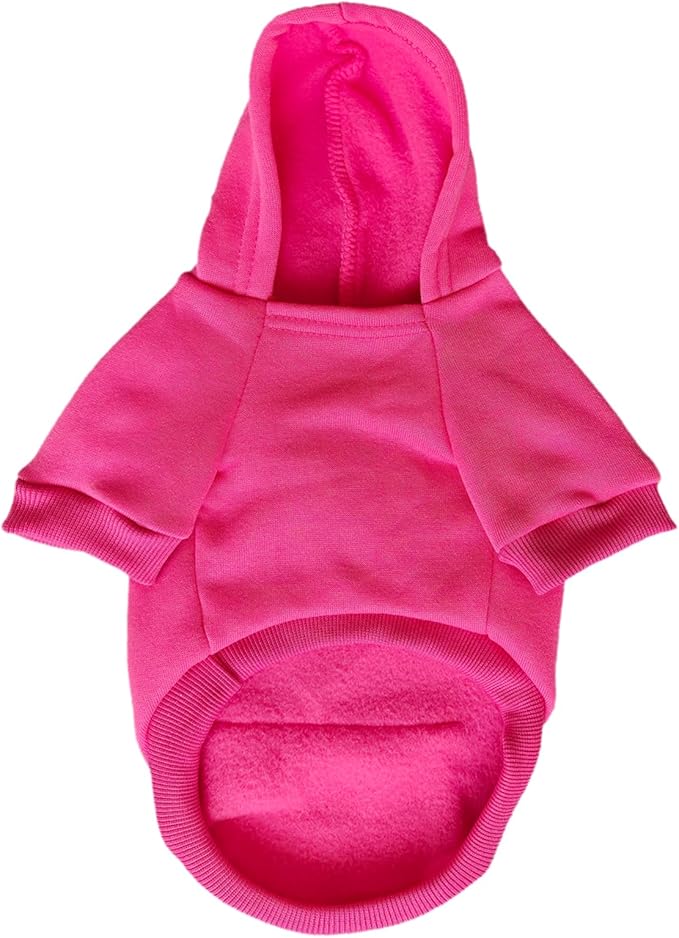 Jecikelon Soft Dog Hoodies for Small Dogs, Fleece Puppy Sweatshirt with Pockets, Warm Winter Cold Weather Coats for Pet Cat, Cute Clothes Puppy Costume (Rose red, Large)