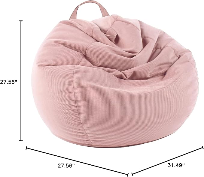 LPMOERA Stuffed Animal Storage Bean Bag Chair Cover (No Filler) For Kids and Adults.Pets Dogs/Cats Lazy Beds.Soft Premium Corduroy Stuffable Bean Bag For Organizing Children Plush Toys or Memory Foam