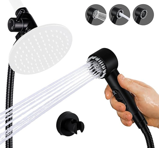 3 Mode Dog Shower Attachment, High Pressure Handheld Sprayer with ON/OFF Switch, G1/2" Metal Shower Diverter, 78 Inches Stainless Steel Hose, No Drill Hook, for Indoor Pet Bathing and Washing