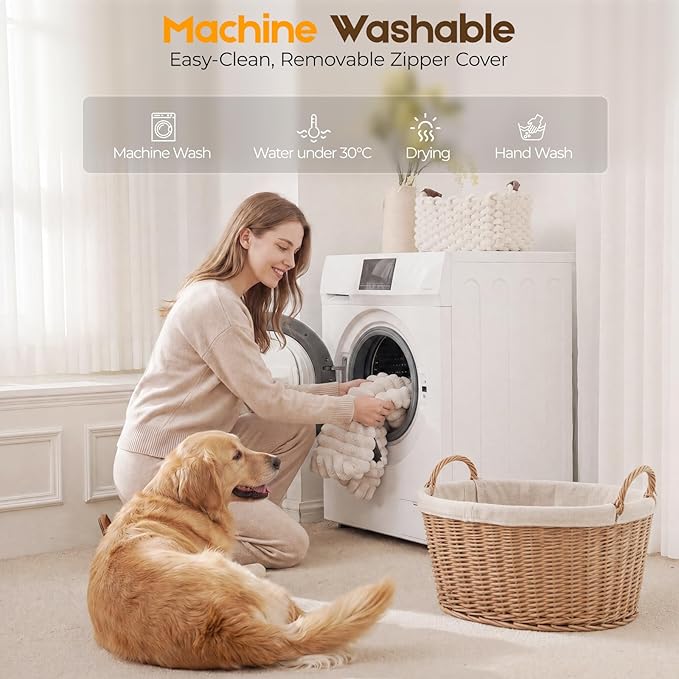 Orthopedic Dog Bed for Large Dog, Waterproof Pet Bed for Crate,Non-Slip Bottom and Egg-Crate Foam with Removable Washable Cover Crate Bed,Cream,35"x22"x3"