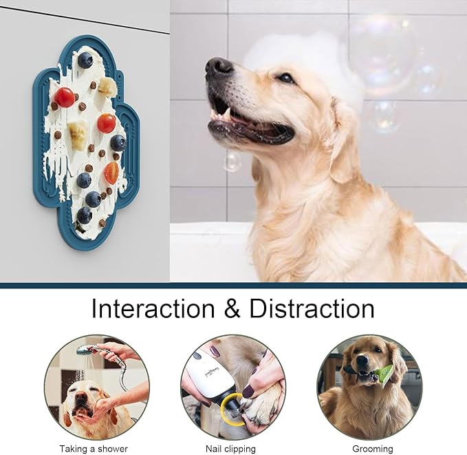 OHMO-Cactus Lick Mat for Dogs and Cats(2 Pack) Easy to Clean Pet Slow Feeder with Suction Cups, Licking Pad for Anxiety Relief and Boredom Reduction