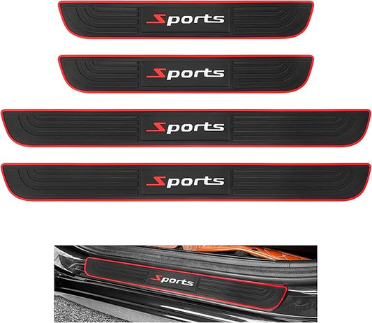 4PCS Car Door Sill Protector,Anti-Scratch Rubber Car Door Protector Edge Guards for Door Steps,Universal Automotive Exterior Accessories Waterproof Door Threshold Strips (Sport, Width 2.36")