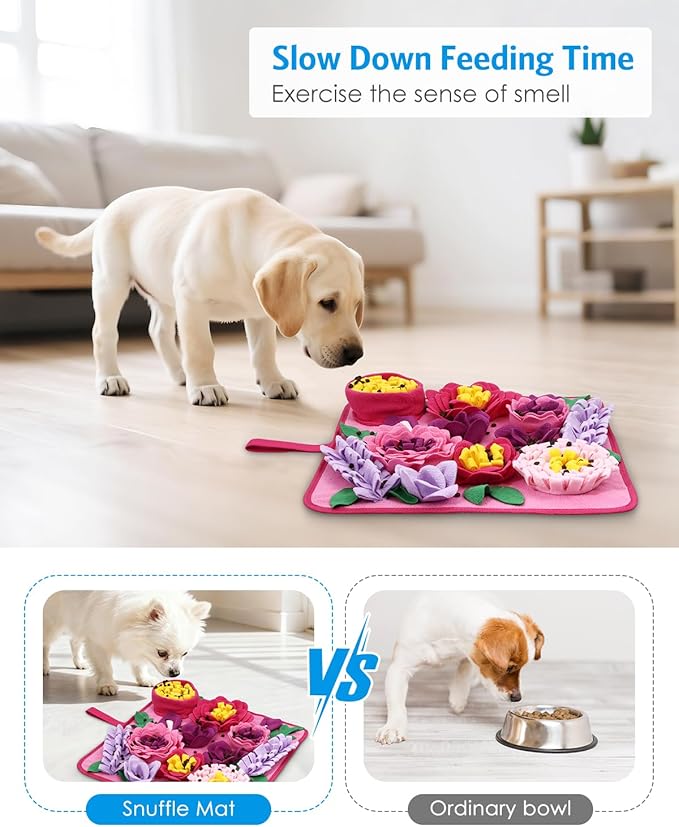 AMIR Snuffle Mat for Dogs, Dog Snuffle Mat, Slow Feeding Sniff Mat for Dogs Encourages Foraging Skills, Reduces Stress, and Aids in Training