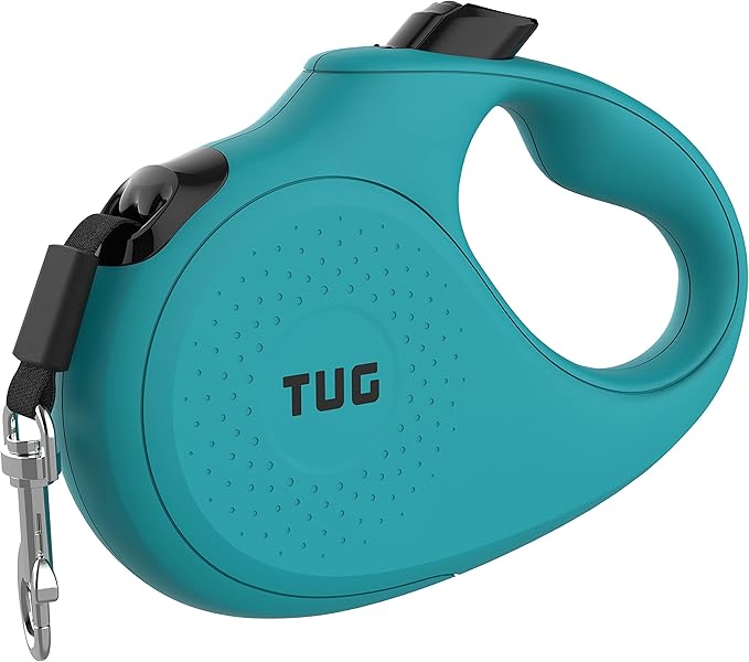 TUG Monochrome Tiny 360° Tangle-Free Retractable Dog Leash | Cat Leash | 10 ft Strong Nylon Tape (Tiny, Aqua)