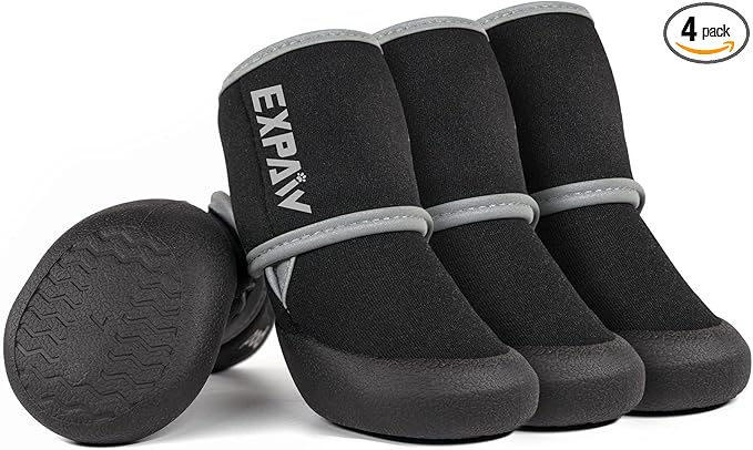 EXPAWLORER Waterproof Dog Shoes for Small Medium Large Dogs, Summer Dog Shoes for Hot Pavement, Hiking Walking, Reflective Dog Booties for Outdoor Snow Rain Days, Anti-Slip Dog Boots & Paw Protectors
