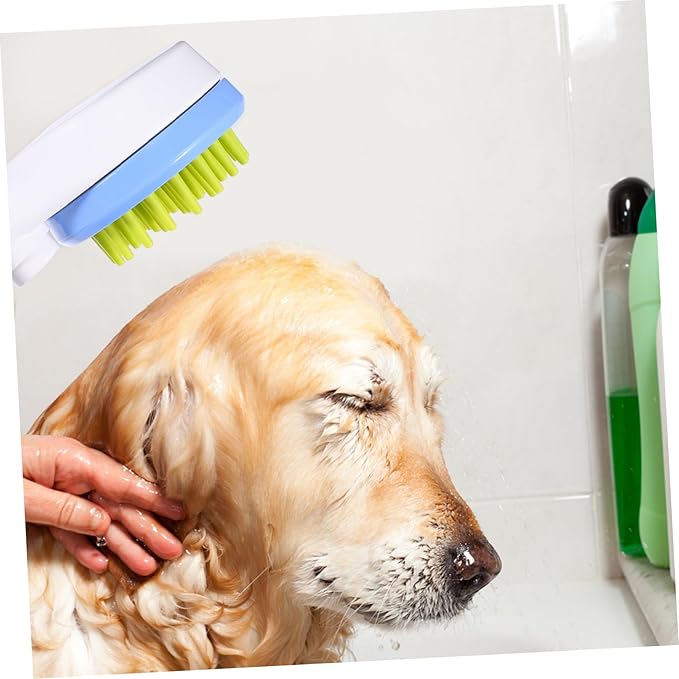 BESPORTBLE Pet Shower Sprayer with Massage Brush and Hose for Puppy Grooming Rain Like Bath Brush Suitable for Long Haired Dogs and Cats