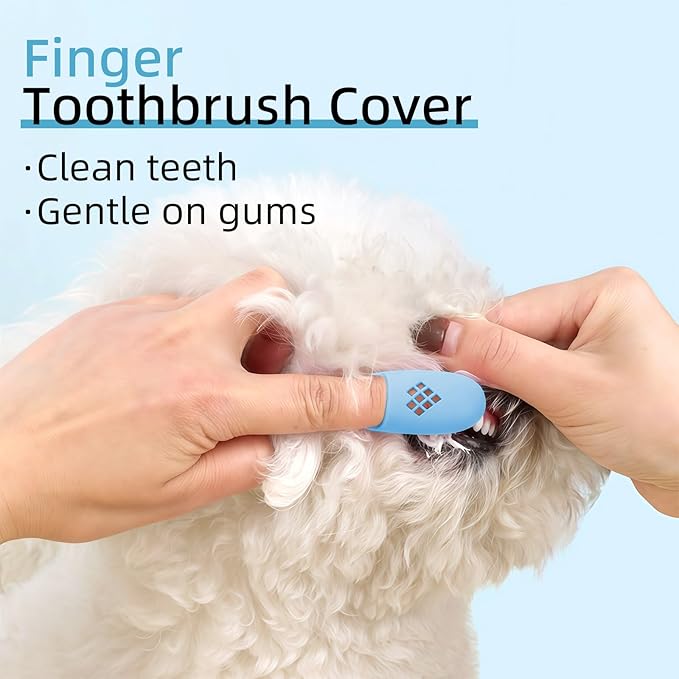 Blue Pineapple-Shaped Dog Finger Toothbrush Soft TPR Anti-Slip Dog Finger Toothbrush Cover Fun Cat Fingerbrush Tooth Cleaning Tool Pet Dental Care Toothbrush for Dogs and Cats 5.98in/15.2cm