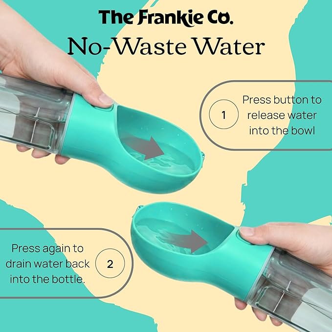 4 in 1 Dog Water Bottle Portable, Leakproof Travel Pet Water Bottle with Bowl, Poop Bag Holder & Shovel, Hydration on the go for Dogs, Dog Travel Accessories for Walking, Hiking, Outdoor, 17oz
