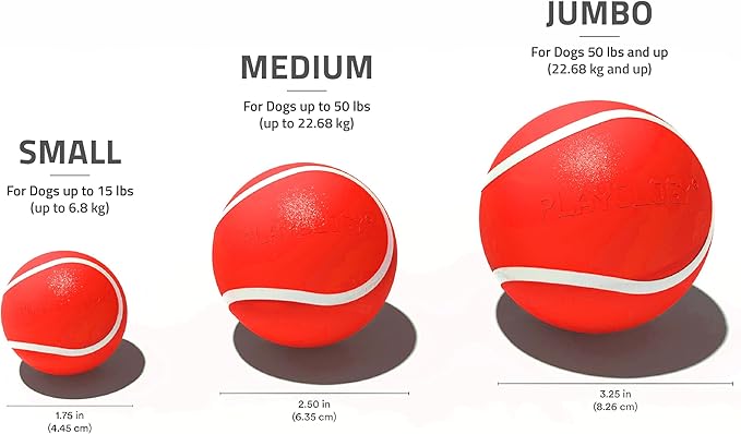 Playology Dog Toys | Squeaky Chew Ball for Large Dogs | Beef Scented Jumbo Dog Ball | Bouncy Floating Chew Toys for Fetch