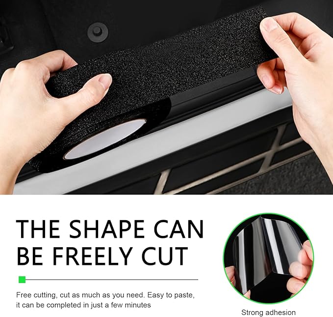 Car Door Entry Guard, 16.4FT Anti-Slip Sill Trim Protection Strips, Anti Collision Scuff Car Door Sill Protector, Waterproof Automotive Entry Guard Protector Sticker for Most Cars (16ft x 7cm)