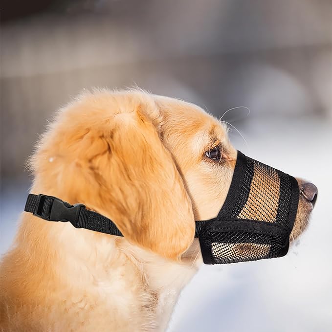 Evollax Dog Muzzle Medium Sized Dogs – Soft Air Mesh Muzzle for Medium Sized Dog | Muzzles for Dogs | Mussle to Stop Biting, Barking and Chewing Perfect for Small to Large Doge