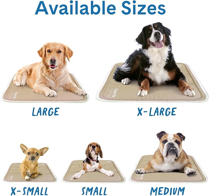 The Green Pet Shop Cool Pet Pad - Extra Small, Latte- Self-Cooling, Pressure Activated Mat for Dogs & Cats from 0-8 lbs - Non-Toxic Gel, No Water Needed