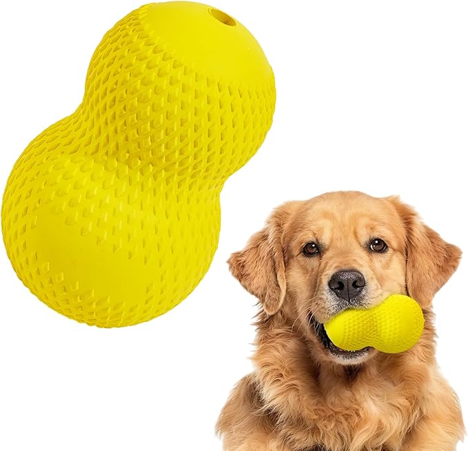 Kimee Natural Rubber Dog Chew Toy, Tough Gourd Dog Toy for Aggressive Chewers, Milk-Scented Interactive Dog Toy for Medium & Large Dogs to Chew, Tug & Fetch