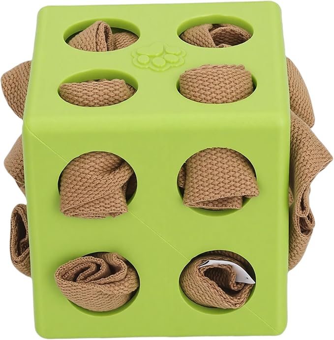 Dog Enrichment Toy Snuffle Ball Interactive Treat Dispenser Puzzle for Mental Stimulation with Slow Feeder Design for Dogs Pets (Green)