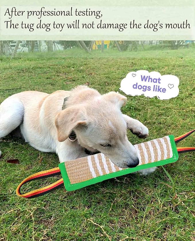 Clysoru Dog Tug Toy Tough Jute Bite Pillow Lasting Training Equipment Puppy to Large Dogs Interactive for Large and Small