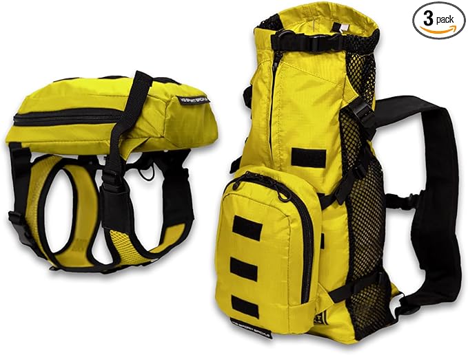 K9 Sport Sack Walk-On - Medium, Buttercup Yellow - Ideal for Dogs with 17-19” Back Length - Lightweight, Packable, Backpack-Style Carrier - Includes Compatible Harness & Storage Bag