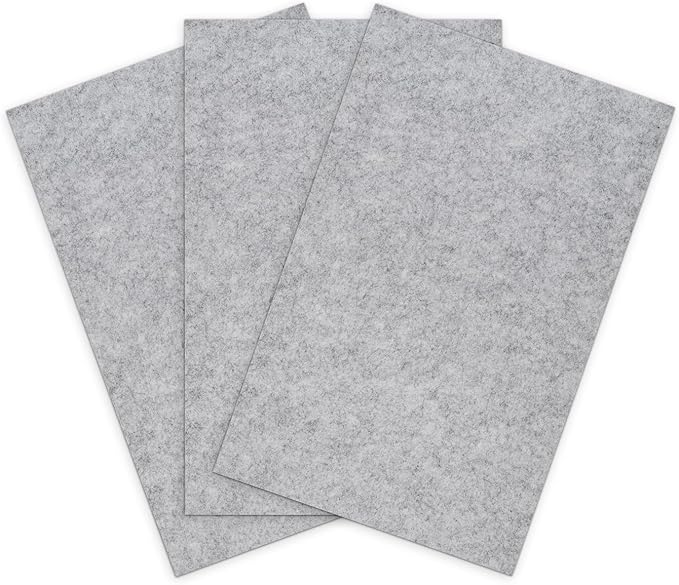 One Fast Cat - Replacement Traction Pads for One Fast Cat Exercise Wheels Gen 6 & 7 (Set of 8 Pads) - Durable, Self-Adhesive & Nontoxic - Gray Felt