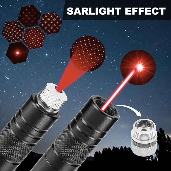 Long Range Red Laser Pointer, Laser Pointer High Power, Red Lazer Pointer Rechargeable for Hiking, Cat Laser Toy USB Charge