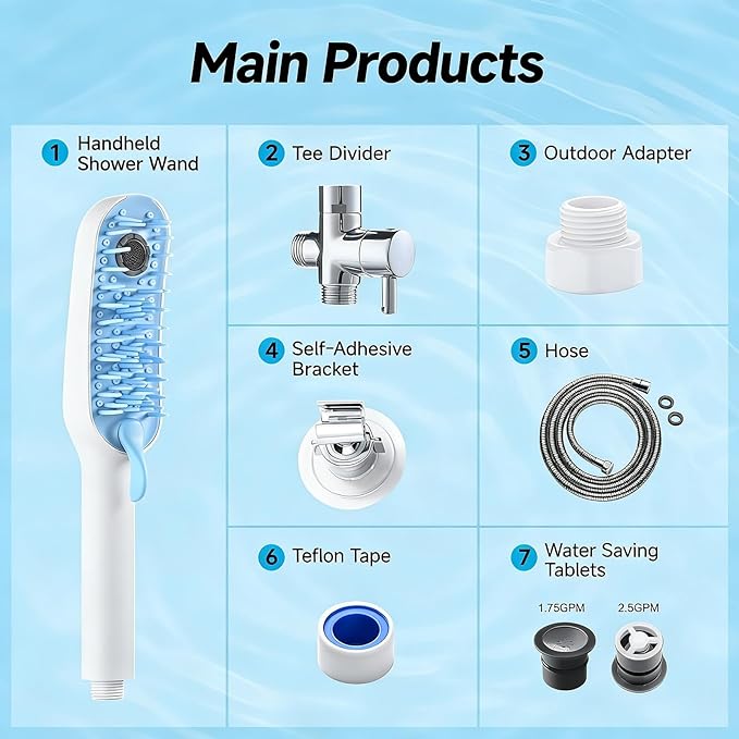 Easy Install Pet Bath Attachment with Suction Cup Hook Delicate Tip for Sensitive Skin Maintenance ABS Pet Bathing Sprayer