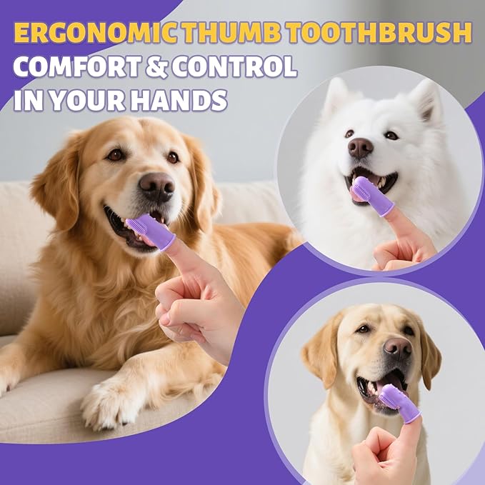 Premium Dog Oral Care Kit - Natural Coconut Chicken Flavored Toothpaste,Dual Head Toothbrush and Finger Toothbrush for Dogs,Plaque Prevention,Tartar Control.2.5oz(Pack of 1)